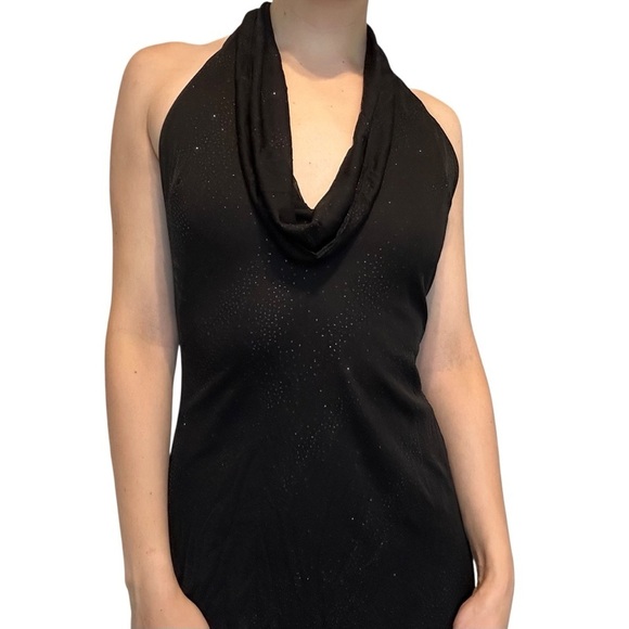 Vintage Gunne Sax Halter Long Formal Dress Cowl Neck Whimsigoth Size 7/8 - Picture 3 of 10